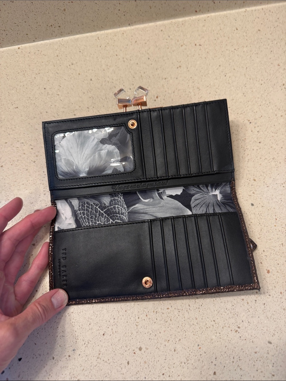 Ted Baker Sparkle Evening Clutch in Bronze with Rose Gold hardware - Picture 4 of 5